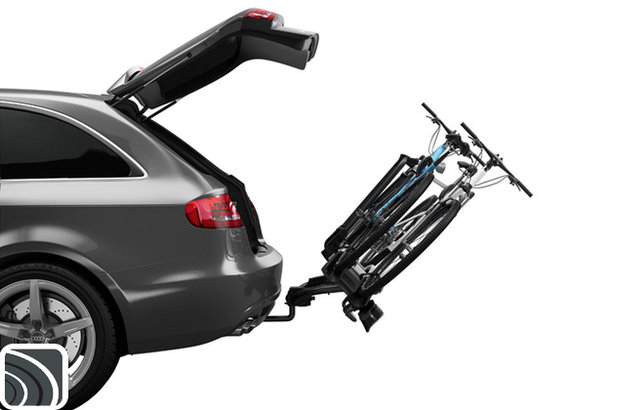 Thule VeloCompact 2 gekanteld met fietsen