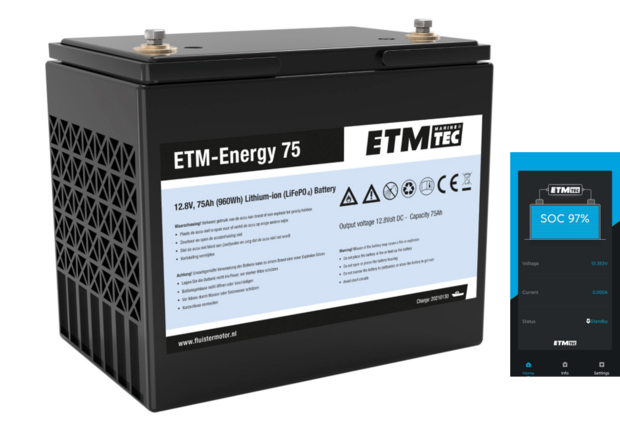 ETM-Energy 75 Lithium accu 75 Ah met app