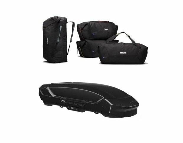 Thule Motion 3 sport Black Glossy + Thule GoPack tassenset (8006)