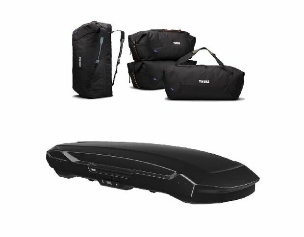 Thule Motion 3 XL Low Black Glossy + Thule GoPack tassenset (8006)