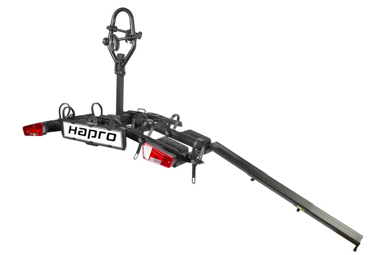 Hapro Atlas Premium X-Fold oprijgoot op X-fold fietsendrager