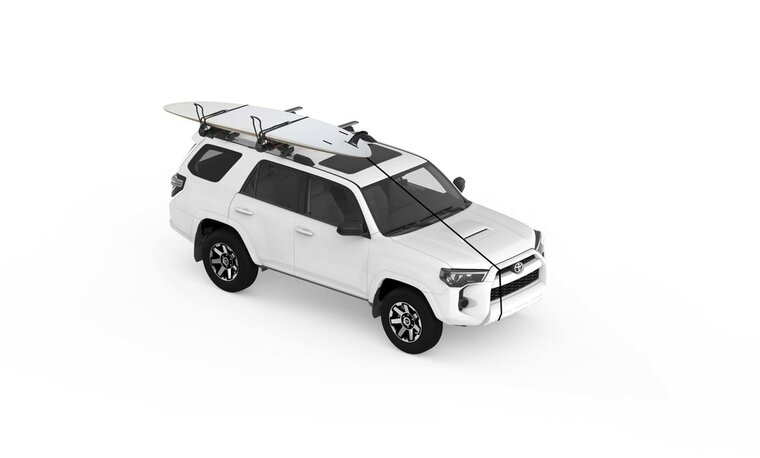 Yakima ShowDown watersportdrager met SUP board op autodak