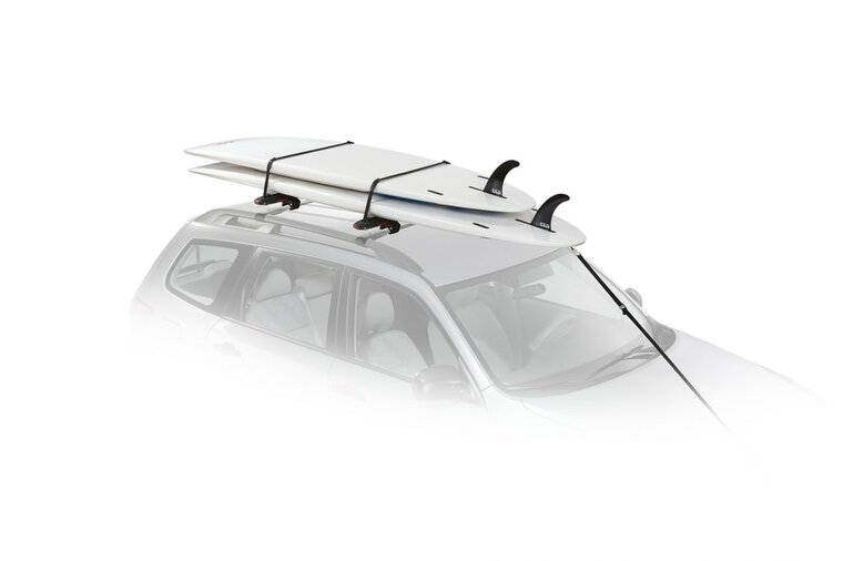 Yakima SUP-drager SupDawg op auto met twee SUPs