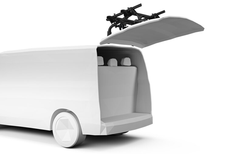 Thule WanderWay op voertuig met achterklep open