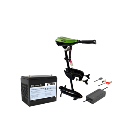 ETM-TEC Carp 60 kortstaart | Fluistermotor | Standaard set | 60 lbs | 75 Ah accu