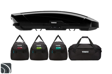 Thule Motion XT L dakkoffer Black Glossy met Thule tassenset