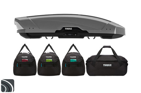 Thule Motion XT L dakkoffer Titan Glossy met Thule tassenset